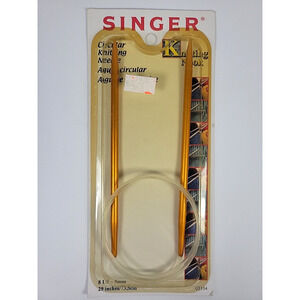 Singer Circular Knitting Needle Size 8 29 In Knitting Nook Gold Aluminum VTG